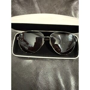Calvin Klein Aviator Sunglasses Silver Tone Brown Gradient Lenses‎ CK19321S